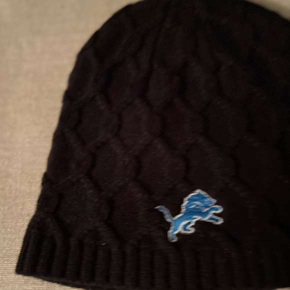 NFL PRO LINE PRE-LOVED FANATICS DETROIT LIONS BLACK BEANIE HAT - Picture 4 of 13